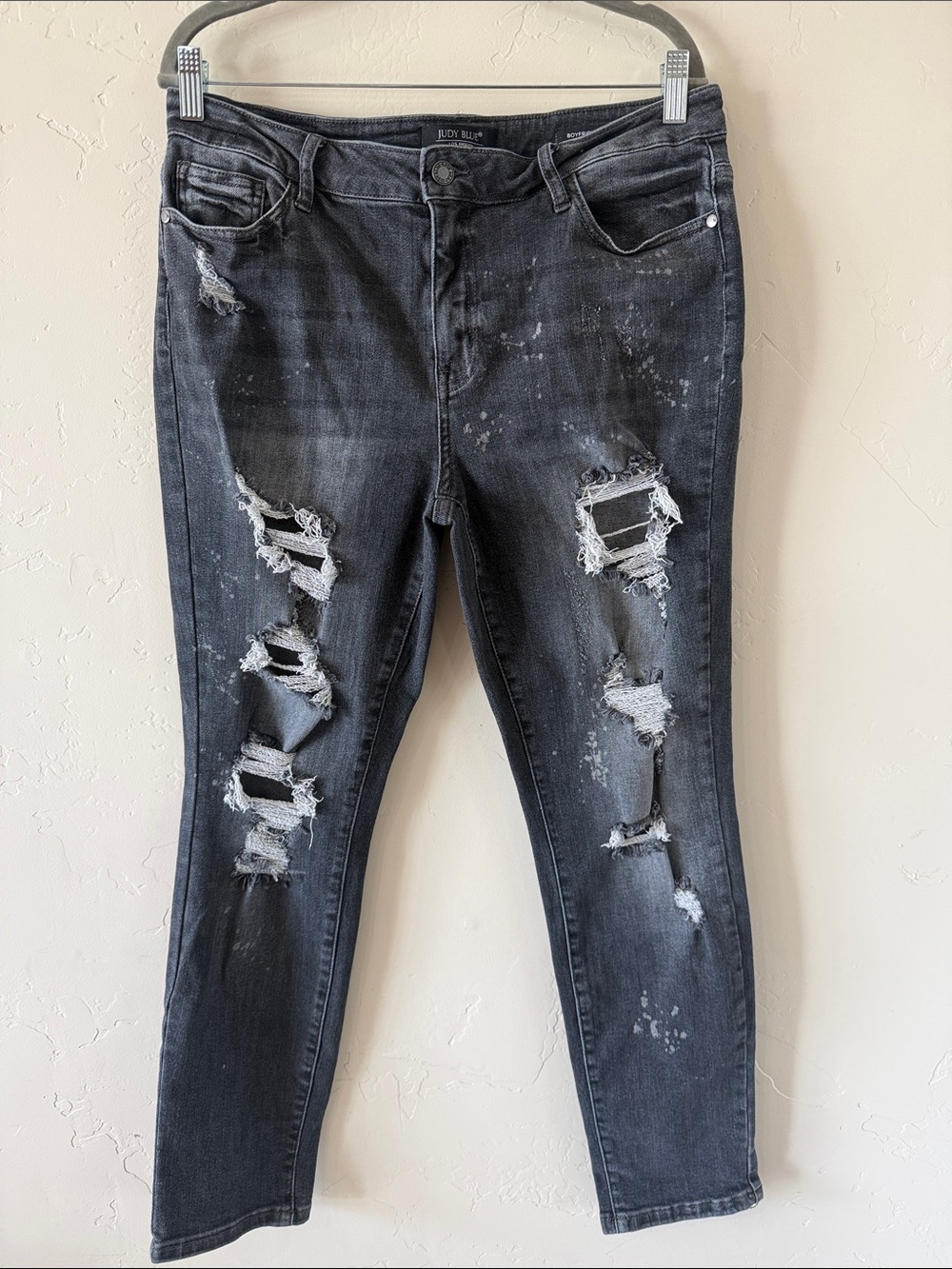 Judy Blue Black Washed Ripped Skinny Jeans